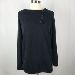 Great Northwest Indigo Navy Cowl Neck Sweater. M